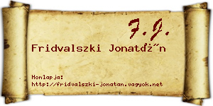 Fridvalszki Jonatán névjegykártya