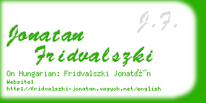 jonatan fridvalszki business card